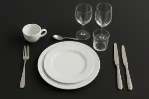 Location set de vaisselle complet pour événement, service de table et couverts